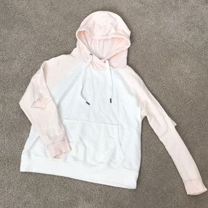 Pink and white sweatshirt